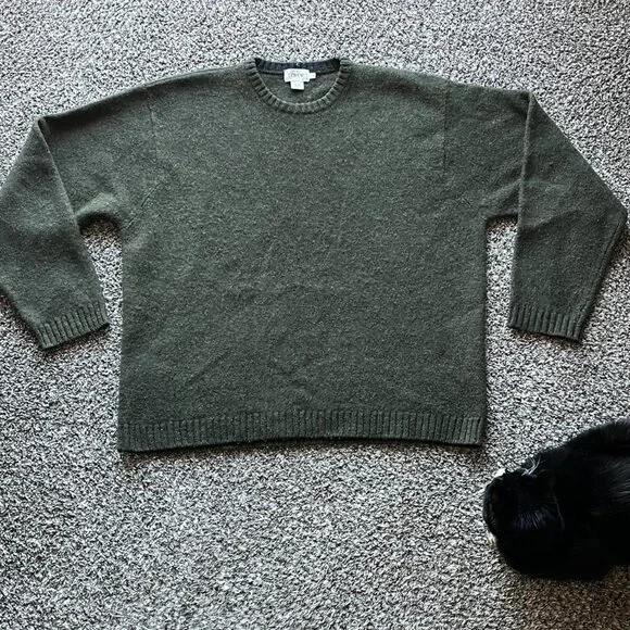 Jcrew Green 100% Wool Sweater Mens XL Preppy Urban Fashion Winter Gorpcore - Picture 1 of 6